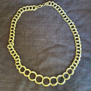 VTG OTC Italy 18K GEP Bronze Graduated Double Link Collar Necklace 20" 43g